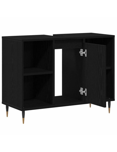 Mobile da Bagno Nero 80 x 33 x 60 cm Legno multistrato