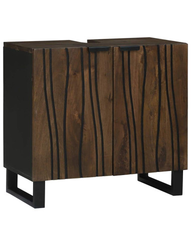 Armadio per Lavabo da Bagno con porta Noce 62 x 33 x 58 cm