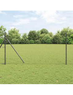 Recinzione Euro Grigio 1 x 25 m Ferro rivestito in PVC