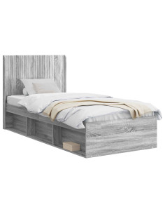 Struttura del letto con stoccaggio e testata Grigio Sonoma 2