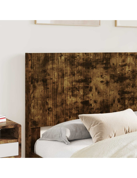 Struttura del letto con stoccaggio e testata Rovere Fumo