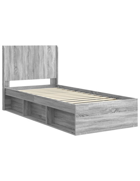 Struttura del letto con stoccaggio e testata Grigio Sonoma