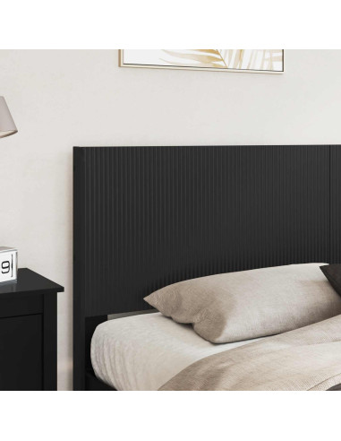 Struttura del letto con stoccaggio e testata Nero 200 x 200 cm