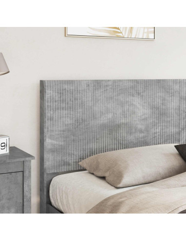 Struttura del letto con stoccaggio e testata Grigio Cemento