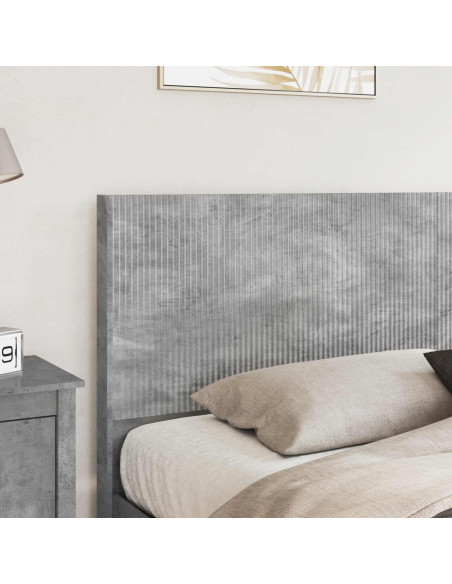 Struttura del letto con stoccaggio e testata Grigio Cemento