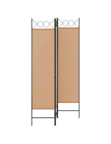Paravento a 3 pannelli Beige 120 x 180 cm Tessuto