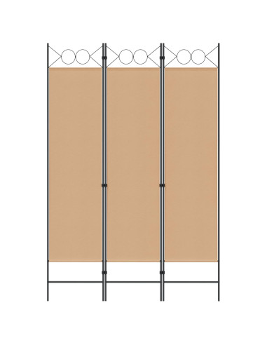 Paravento a 3 pannelli Beige 120 x 180 cm Tessuto