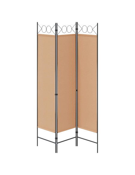 Paravento a 3 pannelli Beige 120 x 180 cm Tessuto