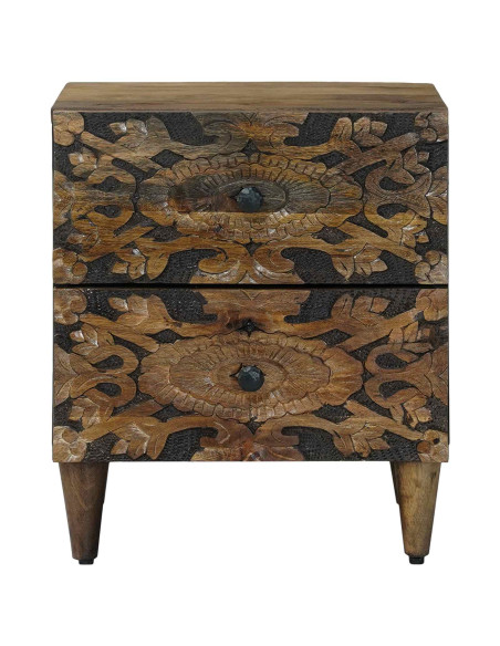 Armadio da Notte con cassetto 2 pcs Marrone 40 x 33,5 x 46 cm