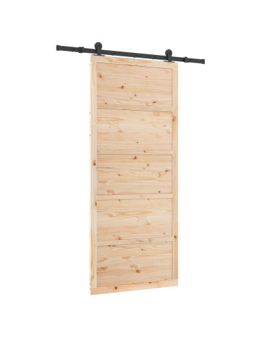 Porta scorrevole Naturale 80 x 208 cm Legno Massello di Pino