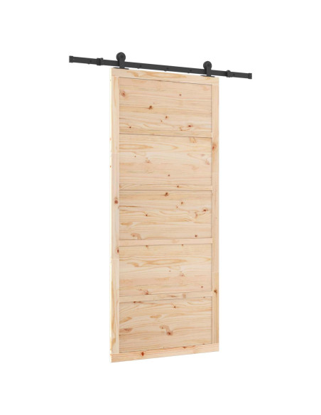 Porta scorrevole Naturale 80 x 208 cm Legno Massello di Pino