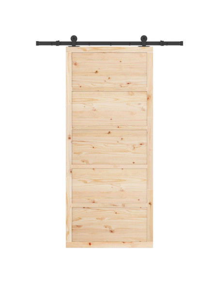 Porta scorrevole Naturale 80 x 208 cm Legno Massello di Pino