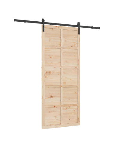Porta scorrevole Naturale 100 x 208 cm Legno Massello di Pino