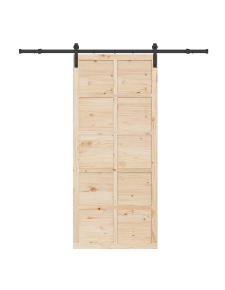 Porta scorrevole Naturale 100 x 208 cm Legno Massello di Pino