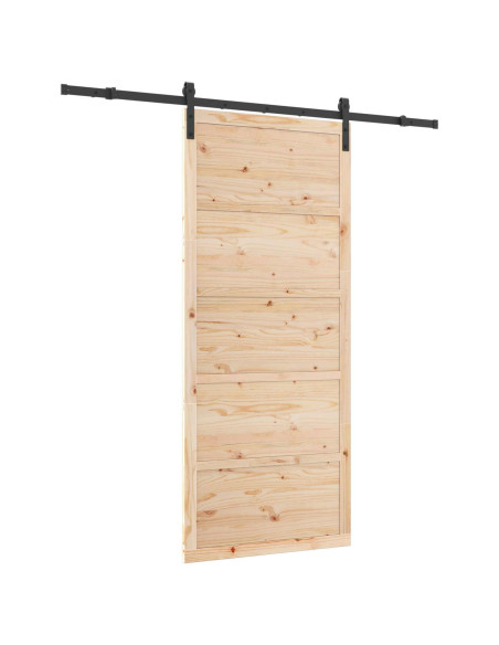 Porta scorrevole Naturale 80 x 208 cm Legno Massello di Pino
