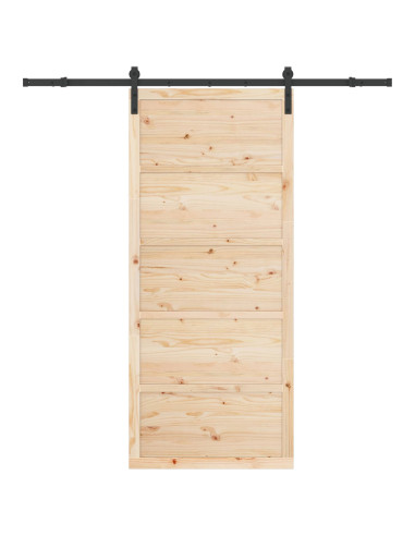 Porta scorrevole Naturale 80 x 208 cm Legno Massello di Pino