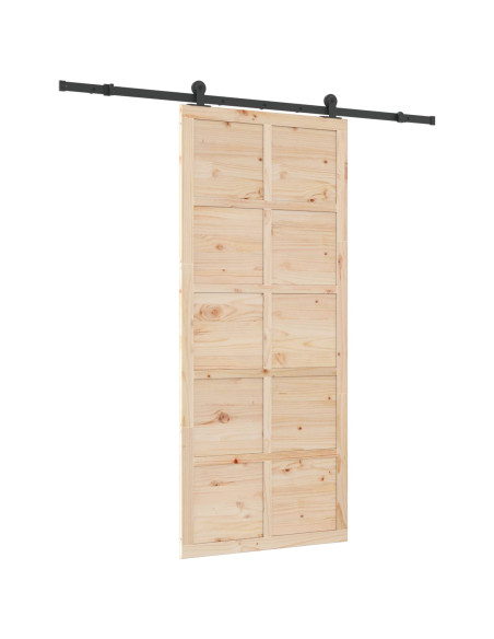 Porta scorrevole Naturale 80 x 208 cm Legno Massello di Pino