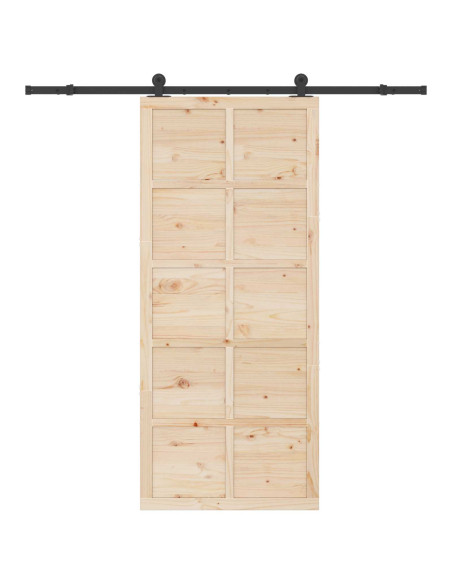Porta scorrevole Naturale 100 x 208 cm Legno Massello di Pino
