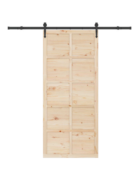 Porta scorrevole Naturale 100 x 208 cm Legno Massello di Pino