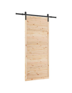 Porta scorrevole Naturale 80 x 208 cm Legno Massello di Pino 2