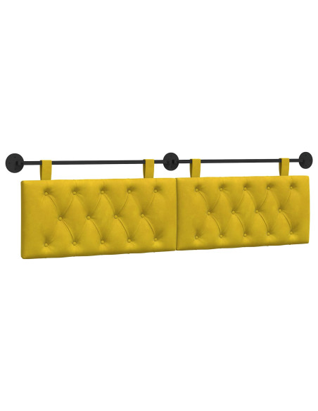 Testata appesa Giallo 190 x 55 x 7 cm Velluto