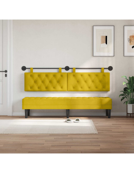 Testata appesa Giallo 190 x 55 x 7 cm Velluto