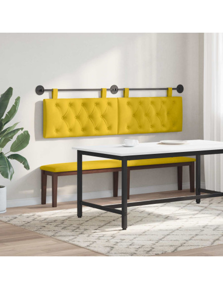 Testata appesa Giallo 190 x 55 x 7 cm Velluto