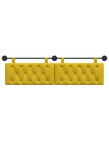Testata appesa Giallo 190 x 55 x 7 cm Velluto