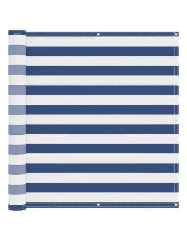 Schermo da balcone Blu e Bianco 110 x 400 cm Tessuto Oxford