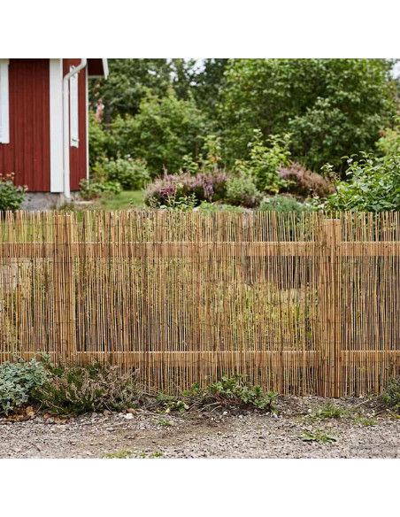 Recinzione per Giardino Carbonizzato 600 x 100 cm Giunco