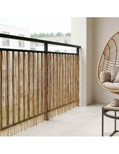 Recinzione per Giardino Carbonizzato 300 x 90 cm Giunco