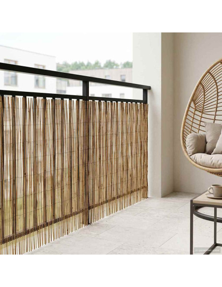 Recinzione per Giardino Carbonizzato 300 x 90 cm Giunco