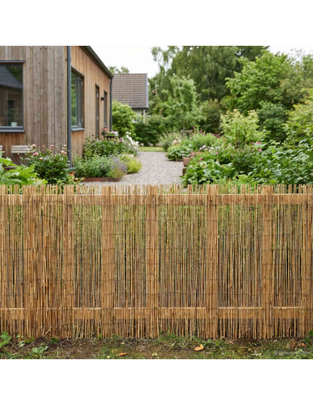 Recinzione per Giardino Carbonizzato 600 x 90 cm Giunco