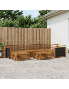 Set di divani da esterno 7 pcs Naturale