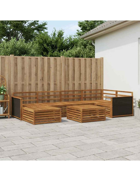 Set di divani da esterno 7 pcs Naturale