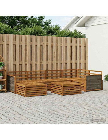 Set di divani da esterno 7 pcs Naturale