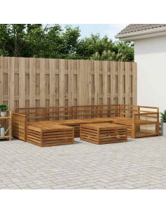 Set di divani da esterno 7 pcs Naturale