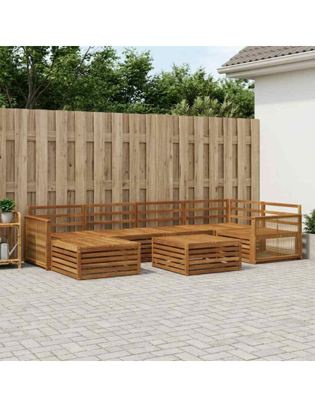 Set di divani da esterno 7 pcs Naturale
