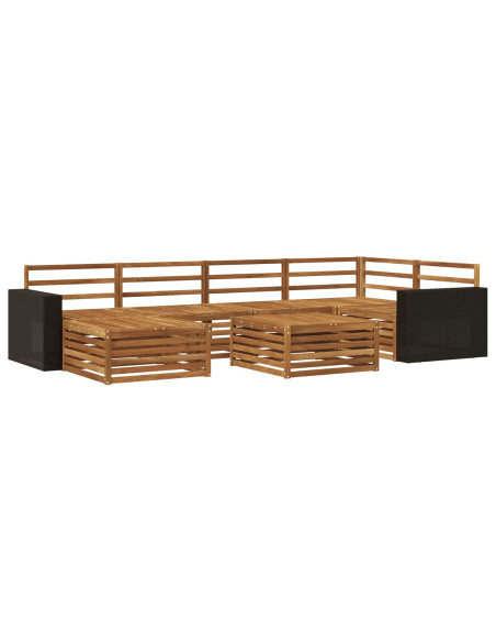 Set di divani da esterno 7 pcs Naturale