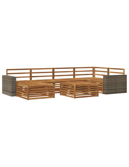 Set di divani da esterno 7 pcs Naturale