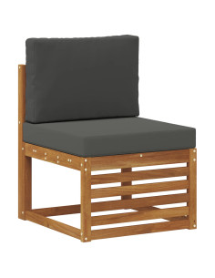 Set di divani da esterno con cuscino 5 pcs Naturale e Antracite 2