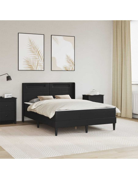 Struttura letto con materasso Nero 120 x 190 cm Similpelle