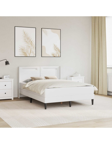 Struttura letto con materasso Bianco 120 x 190 cm Similpelle