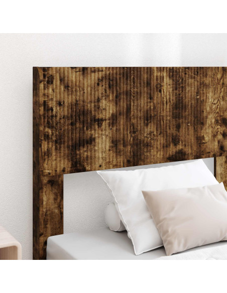 Struttura del letto con stoccaggio e testata Rovere Fumo