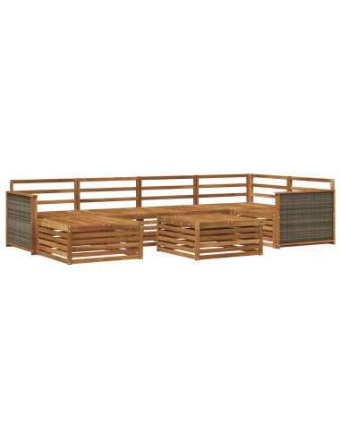 Set di divani da esterno 7 pcs Naturale