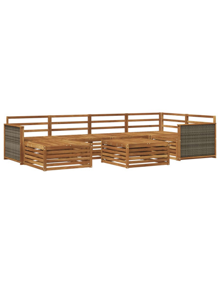 Set di divani da esterno 7 pcs Naturale