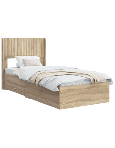 Struttura del letto con stoccaggio e testata Rovere Sonoma 2