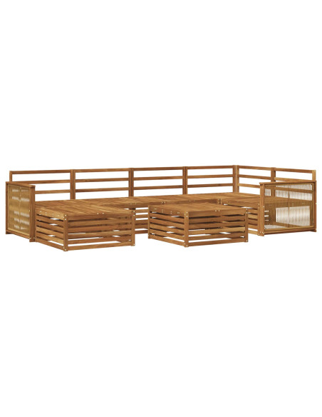 Set di divani da esterno 7 pcs Naturale