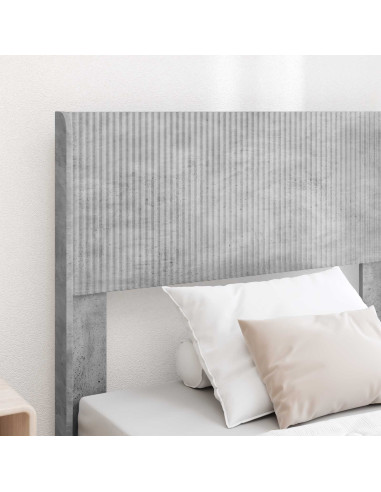 Struttura del letto con stoccaggio e testata Grigio Cemento