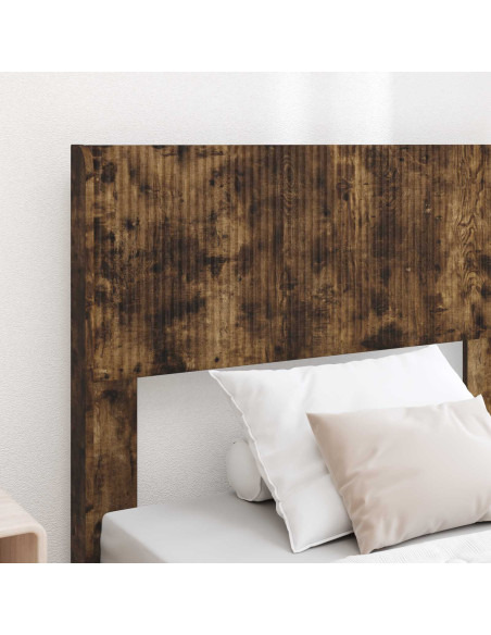 Struttura del letto con stoccaggio e testata Rovere Fumo